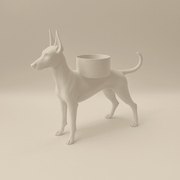 Dobermann Waxinelichthouder – Unieke 3D Geprinte Kaarsenhouder | Zwart, Wit & Bruin